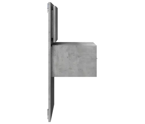 Sienas Naktsskapītis Ar Led Apgaismojumu, Betona Pelēks Vidaxl