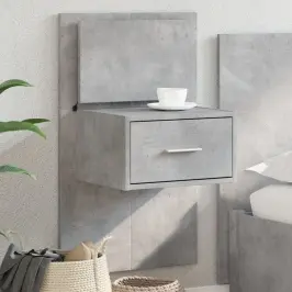 Sienas Naktsskapītis Ar Led Apgaismojumu, Betona Pelēks Vidaxl