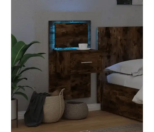 Sienas Naktsskapītis Ar Led Apgaismojumu, Ozola Krāsa Vidaxl