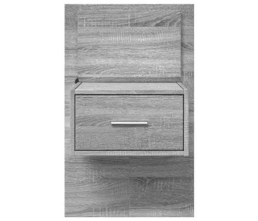 Sienas Naktsskapītis Ar Led Apgaismojumu, Pelēka Ozola Vidaxl