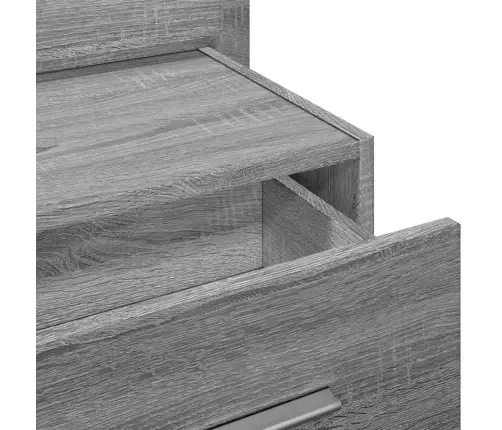 Sienas Naktsskapītis Ar Led Apgaismojumu, Pelēka Ozola Vidaxl