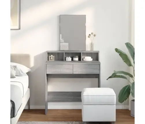 Kosmetinis Staliukas Su Veidrodžiu, Pilkas, 80X41X144,5Cm
