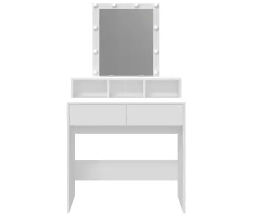 Spoguļgaldiņš Ar Led, 80X41X144,5 Cm, Balts Vidaxl
