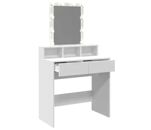 Spoguļgaldiņš Ar Led, 80X41X144,5 Cm, Balts Vidaxl
