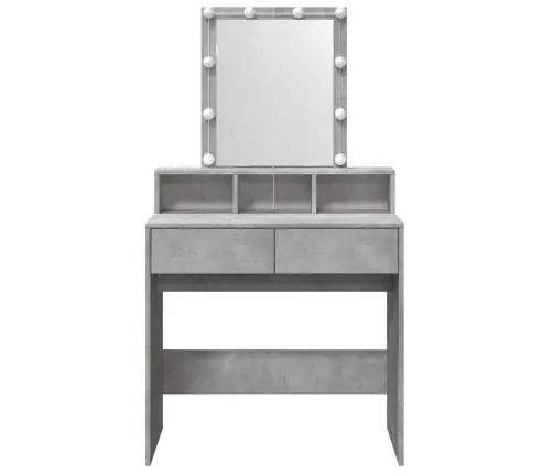 Kosmetinis Staliukas Su Led, Betono Pilkas, 80X41X144,5Cm