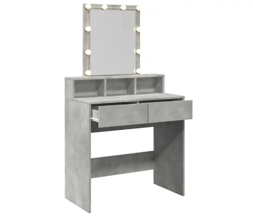 Kosmetinis Staliukas Su Led, Betono Pilkas, 80X41X144,5Cm