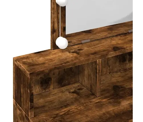 Spoguļgaldiņš Ar Led, Ozolkoka Krāsa, 80X41X144,5 Cm Vidaxl