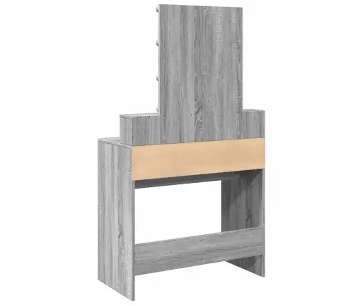 Spoguļgaldiņš Ar Led, Pelēka Ozolkoka Krāsa, 80X41X144,5 Cm Vidaxl