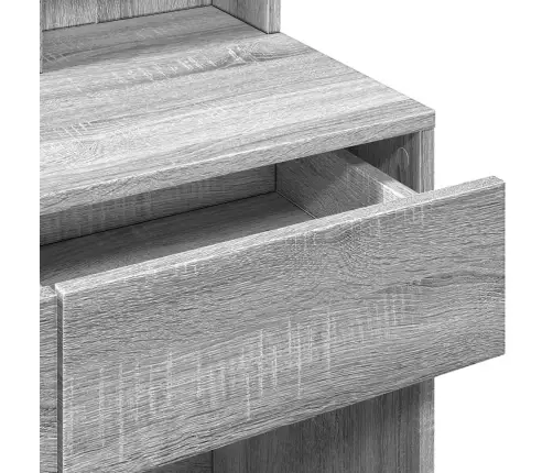 Spoguļgaldiņš Ar Led, Pelēka Ozolkoka Krāsa, 80X41X144,5 Cm Vidaxl