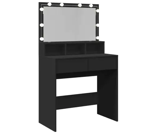 Spoguļgaldiņš Ar Led, 80X41X134,5 Cm, Melns Vidaxl