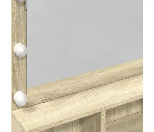 Spoguļgaldiņš Ar Led, Ozolkoka Krāsa, 80X41X134,5 Cm Vidaxl