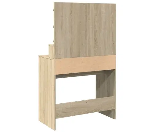 Spoguļgaldiņš Ar Led, Ozolkoka Krāsa, 80X41X134,5 Cm Vidaxl