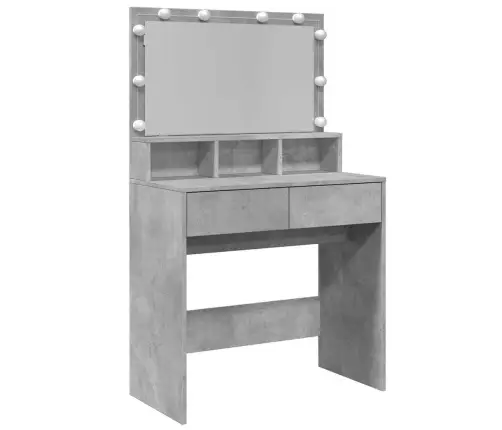 Kosmetinis Staliukas Su Led, Betono Pilkas, 80X41X134,5Cm