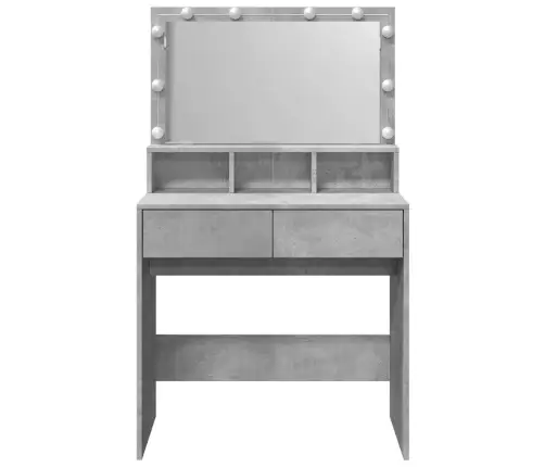 Kosmetinis Staliukas Su Led, Betono Pilkas, 80X41X134,5Cm