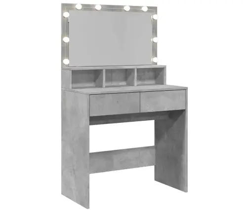 Kosmetinis Staliukas Su Led, Betono Pilkas, 80X41X134,5Cm