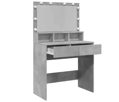 Kosmetinis Staliukas Su Led, Betono Pilkas, 80X41X134,5Cm