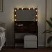 Kosmetinis Staliukas Su Led, Dūminio Ąžuolo, 80X41X134,5Cm