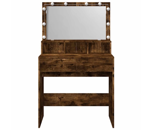 Kosmetinis Staliukas Su Led, Dūminio Ąžuolo, 80X41X134,5Cm