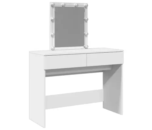 Spoguļgaldiņš Ar Led, 100X40X130 Cm, Balts Vidaxl