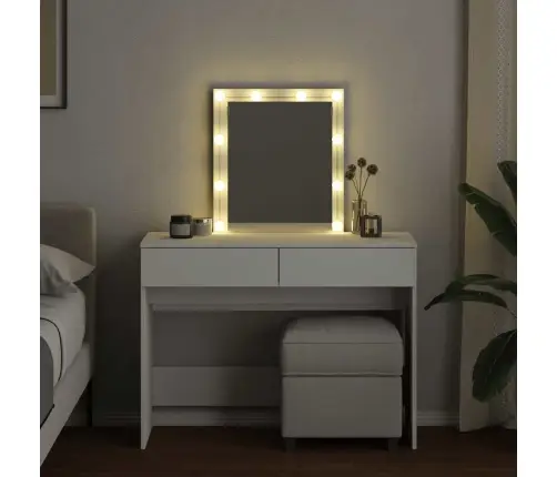 Spoguļgaldiņš Ar Led, 100X40X130 Cm, Balts Vidaxl