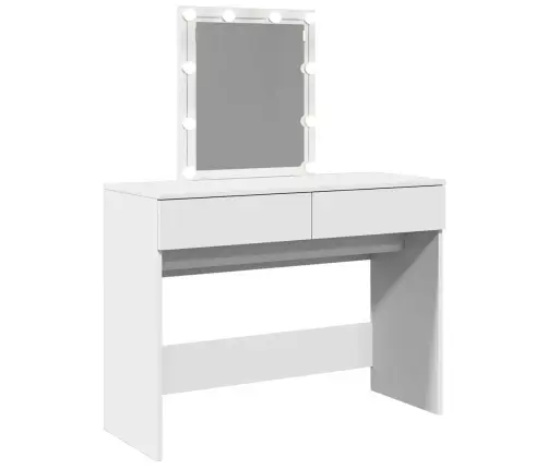 Spoguļgaldiņš Ar Led, 100X40X130 Cm, Balts Vidaxl