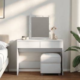 Kosmetinis Staliukas Su Led, Baltos Spalvos, 100X40X130Cm