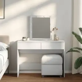 Spoguļgaldiņš Ar Led, 100X40X130 Cm, Balts Vidaxl