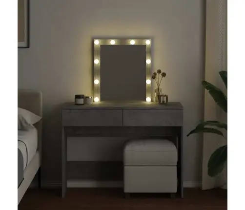 Spoguļgaldiņš Ar Led, Betona Pelēks, 100X40X130 Cm Vidaxl