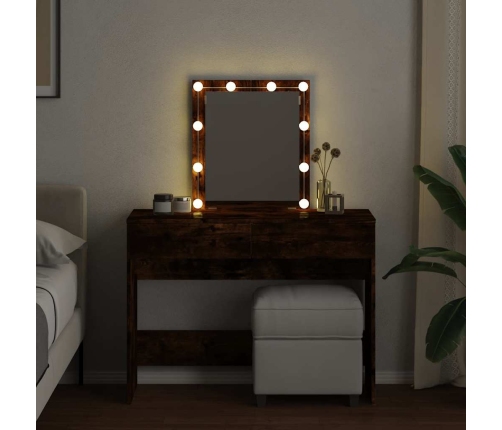 Spoguļgaldiņš Ar Led, Ozolkoka Krāsa, 100X40X130 Cm Vidaxl
