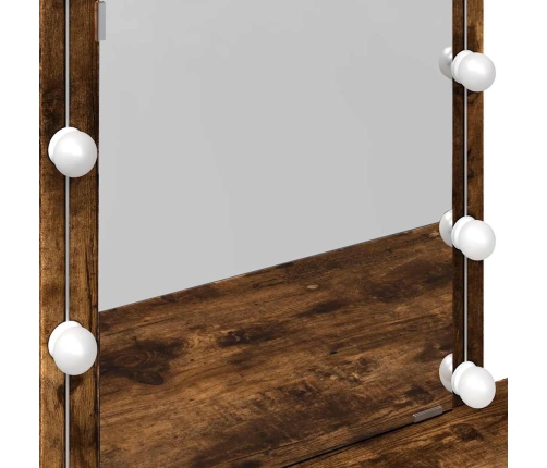 Spoguļgaldiņš Ar Led, Ozolkoka Krāsa, 100X40X130 Cm Vidaxl