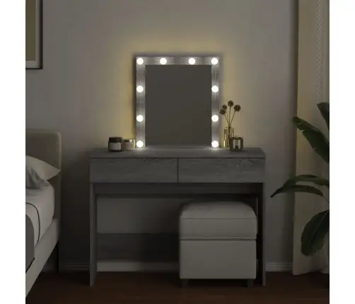 Kosmetinis Staliukas Su Led, Pilkas Ąžuolo, 100X40X130Cm