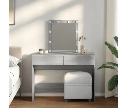 Kosmetinis Staliukas Su Led, Pilkas Ąžuolo, 100X40X130Cm