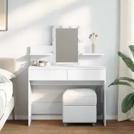 Kosmetinis Staliukas Su Led, Baltos Spalvos, 100X40X130Cm