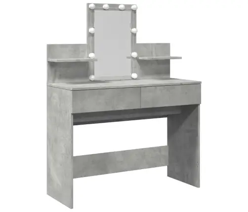 Spoguļgaldiņš Ar Led, Betona Pelēks, 100X40X130 Cm Vidaxl