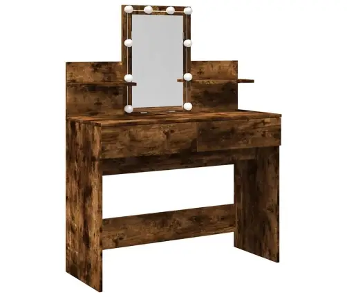 Kosmetinis Staliukas Su Led, Dūminio Ąžuolo, 100X40X130Cm