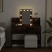 Spoguļgaldiņš Ar Led, Ozolkoka Krāsa, 100X40X130 Cm Vidaxl