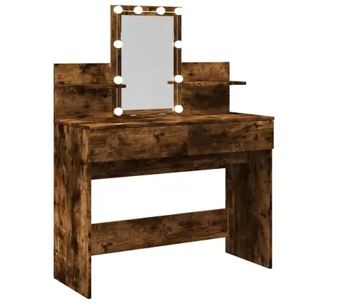 Kosmetinis Staliukas Su Led, Dūminio Ąžuolo, 100X40X130Cm