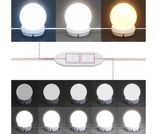 Spoguļgaldiņš Ar Led, Ozolkoka Krāsa, 100X40X130 Cm Vidaxl