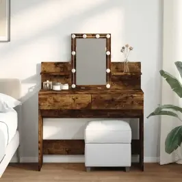 Spoguļgaldiņš Ar Led, Ozolkoka Krāsa, 100X40X130 Cm Vidaxl