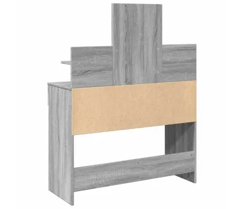 Spoguļgaldiņš Ar Led, Pelēka Ozolkoka Krāsa, 100X40X130 Cm Vidaxl