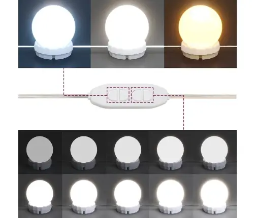 Spoguļgaldiņš Ar Led, Pelēka Ozolkoka Krāsa, 100X40X130 Cm Vidaxl