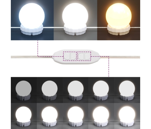Spoguļgaldiņš Ar Led, 100X40X130 Cm, Brūna Ozolkoka Krāsa Vidaxl