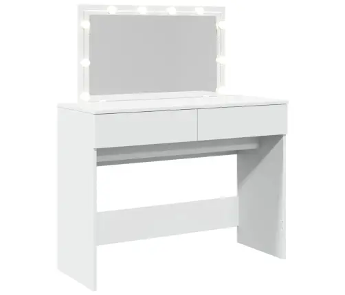 Spoguļgaldiņš Ar Led, 100X40X120 Cm, Balts Vidaxl