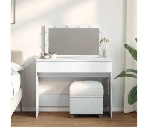 Spoguļgaldiņš Ar Led, 100X40X120 Cm, Balts Vidaxl