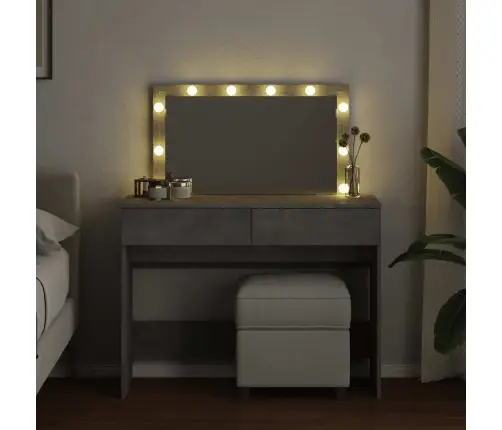 Spoguļgaldiņš Ar Led, Betona Pelēks, 100X40X120 Cm Vidaxl