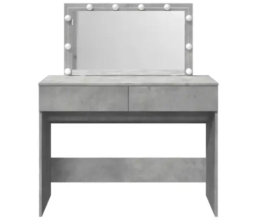 Spoguļgaldiņš Ar Led, Betona Pelēks, 100X40X120 Cm Vidaxl