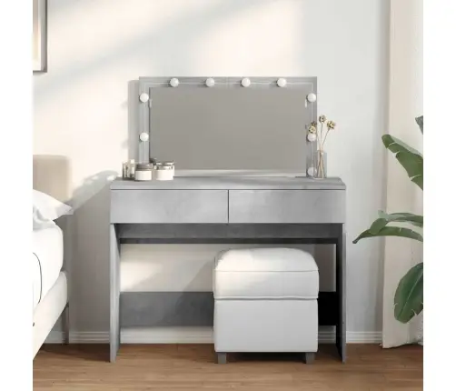 Spoguļgaldiņš Ar Led, Betona Pelēks, 100X40X120 Cm Vidaxl