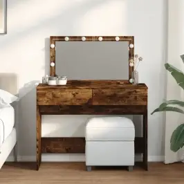 Kosmetinis Staliukas Su Led, Dūminio Ąžuolo, 100X40X120Cm