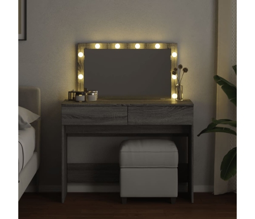 Kosmetinis Staliukas Su Led, Pilkas Ąžuolo, 100X40X120Cm