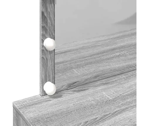 Spoguļgaldiņš Ar Led, Pelēka Ozolkoka Krāsa, 100X40X120 Cm Vidaxl